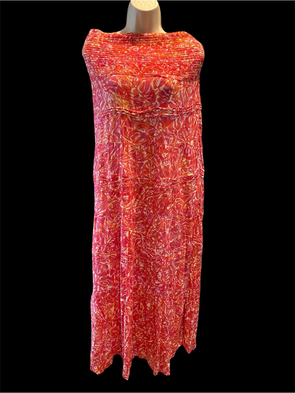 Blue Ginger Hawaiian 🌺 Pink Smocked Sleeveless Maxi dress Size Medium BNWT